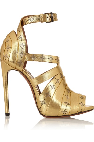 alaia gold print sandal