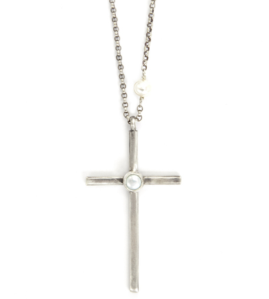 pearl and cross necklace