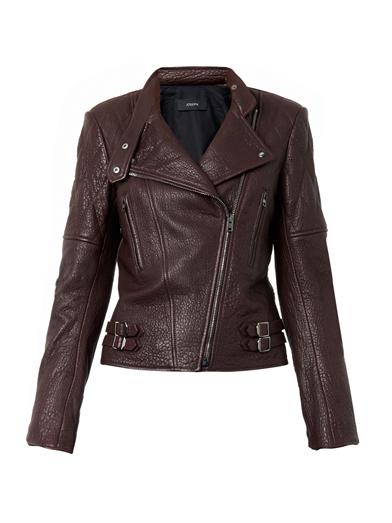 burgundy leather biker jacket